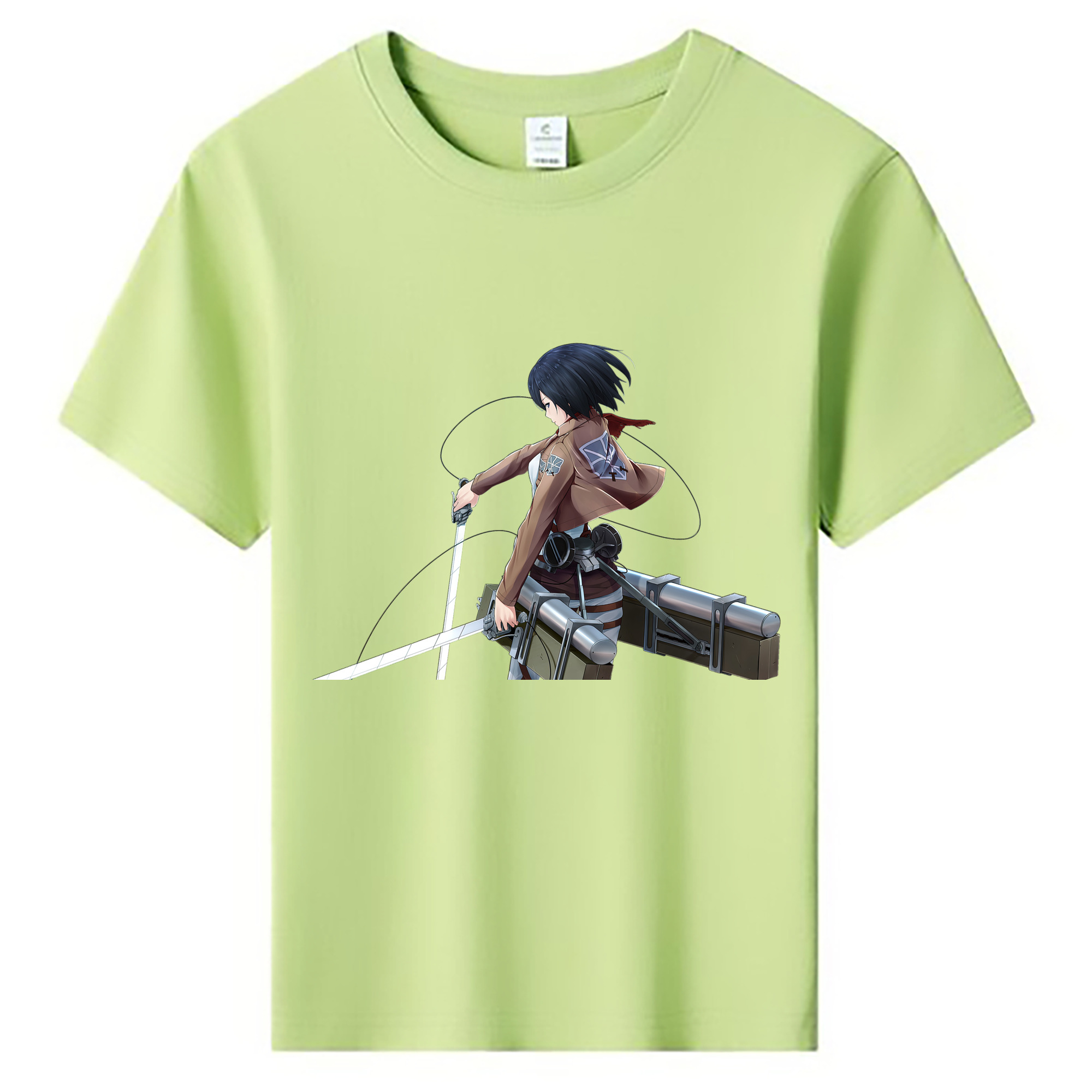 （画像用） 進撃の巨人 ミカサ·アッカーマン Attack on Titan Mikasa Ackerman 綿100％キッズTシャツ（フロントプリント）